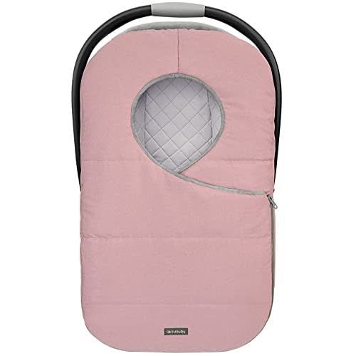 liuliuby Winter Baby Car Seat Cover - Cold Weather Insulated Carseat Bunting Bag/Blanket Accessories for Newborn & Infant - Keeps Babies Warm and Cozy - Carrier Canopy for Boys & Girls (Pink)
