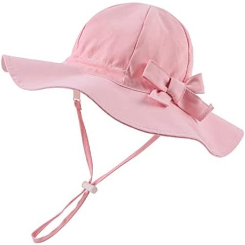 Bow Baby Girls Bucket Hat Infant Toddler Summer Cap Sun Protect Kids Hat for Girls