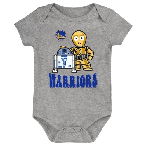 Golden State Warriors Newborn & Infant Star Wars R2-D2 & C-3PO Best Buds Bodysuit - Heather Gray