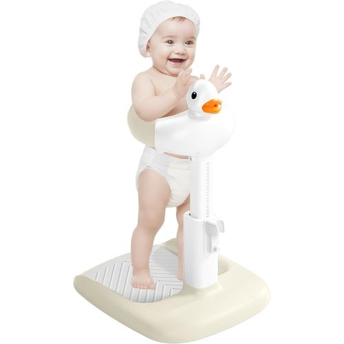 Baby Shower Stand with Anti-slip Base, Adjustable Child Stand for Shower Infant Bath Support Stand Bath Stand for Toddlers 8-36 Months