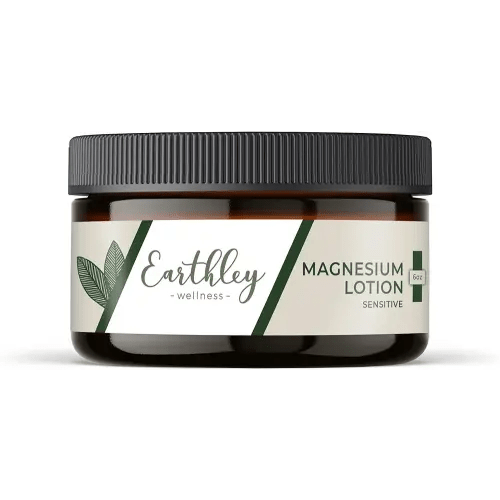 Earthley Wellness, Magnesium Lotion, Parent's Picks Award-Winner, Magnesium Cream for Promoting Relaxation, Rest & Muscle Recovery, Natural, Non-Itchy, Fast-Absorbing Formula (6oz, Sensitive)