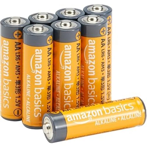 Amazon Basics 8-Pack AA Alkaline High-Performance Batteries, 1.5 Volt, 10-Year Shelf Life, Long-lasting Power