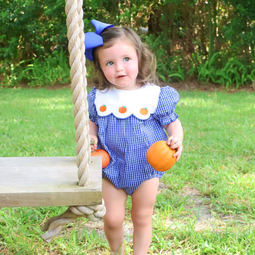 Adorable Pumpkin Royal Blue Amelia Bubble