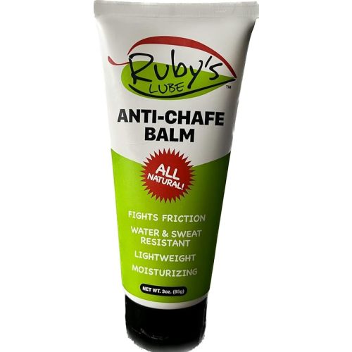 Ruby's Lube Anti-Chafing Balm | All-Natural, Handmade in Boulder, CO | Sweat & Water Resistant | Helps Prevent Chafing & Skin Irritation | Voted Best for Triathlons, Marathons & Cycling | 3oz Tube