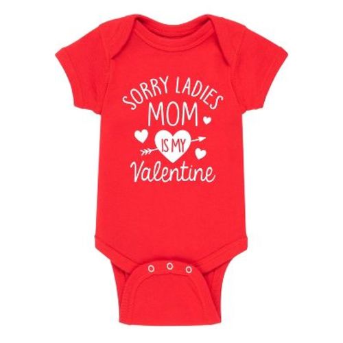 Boys' Instant Message Sorry Ladies Mom Is My Valentine Baby Graphic One Piece - Red - 6 Months: Cotton, Regular Fit, Crew Neck