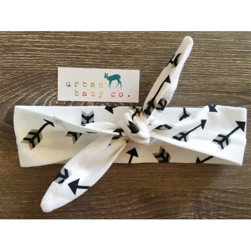 Adjustable Black & Grey Arrows, Baby Headband, Baby Headwrap, Cotton H ? Urban Baby Co.