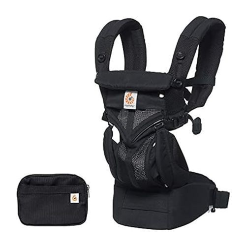 Ergobaby Omni Classic Baby Carrier Newborn to Toddler - Breathable Baby Carriers for Summer - All-Position Carrier with Lumbar Support (7-45 Pounds), Mesh, Onyx Black