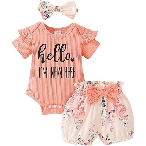 Newborn Infant Baby Girl Clothes Outfits Rib Romper Floral Pants with Headband Winter Clothing Set