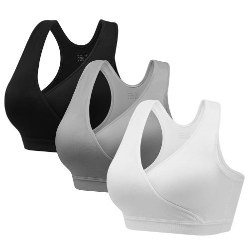 HBselect Nursing Bras for Breastfeeding, Maternity Nursing Sleep Bra Wireless Pregnancy Sleep Bralette 3/5 Pack