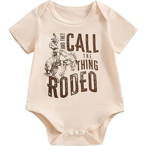 SAYOO Western Baby Girls Boys Bodysuit Clothes Country Cowboy Cowgirl Funny Cute Infant Creeper One-Piece Baby Bodysuit