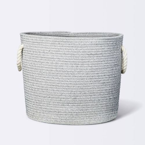 Coiled Rope Storage Bin Large Chevron - Cloud Island™ Gray