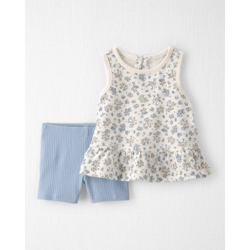 Baby Girl 2-Piece Top & Short Set Made with Organic Cotton in Spring Bloom Print - Little Planet | Carter's