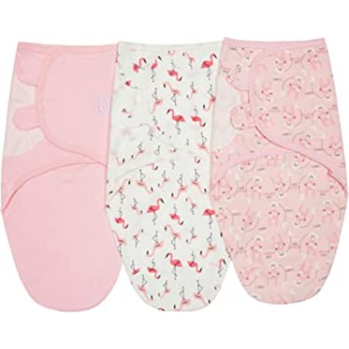 insular Baby Swaddle Sacks, Swaddle Blanket for Newborn and Infant, Adjustable Velcro Set for Boy and Girl, Soft Cotton Baby Sleep Sack 3 Pack (Rabbit, Small(0-3M))