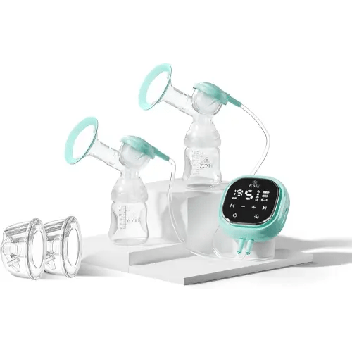 Zomee Z2 Double Electric Breast Pump - Shabbat Mode Edition - Portable, Hands Free Pumping Hospital Grade Wearable Breast Pump Including; Silicone Hands Free Collection Cups 8 OZ