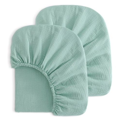 2 Pack Cotton Crib Sheets, Double-Layer Soft Fitted Sheets for Crib & Toddler Mattresses - NTBAY