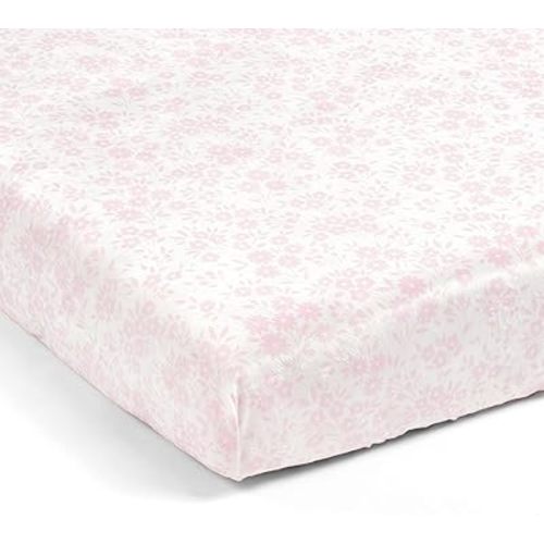 Lush Decor Garden of Flowers Soft & Plush Fitted Crib Sheet, 52"x 28", Pink