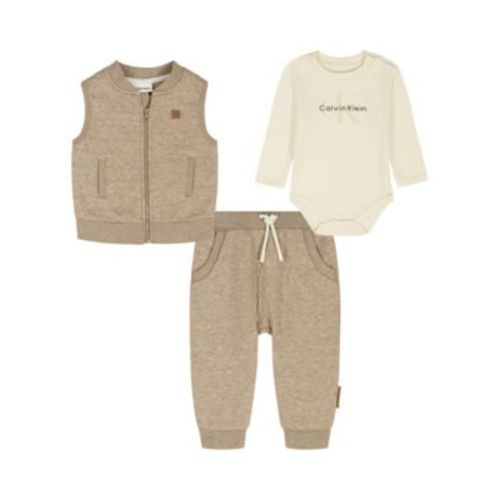 Baby Boys Vest, Bodysuit and Joggers, 3-Piece Set