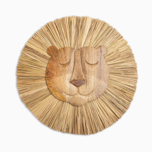 Handcrafted Wood Wall Decor - Lion