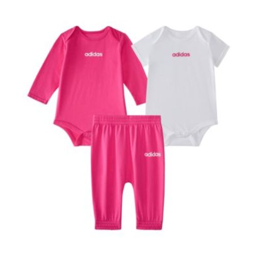 Baby Girls' Logo Bodysuits and Pants, 3-Piece Set