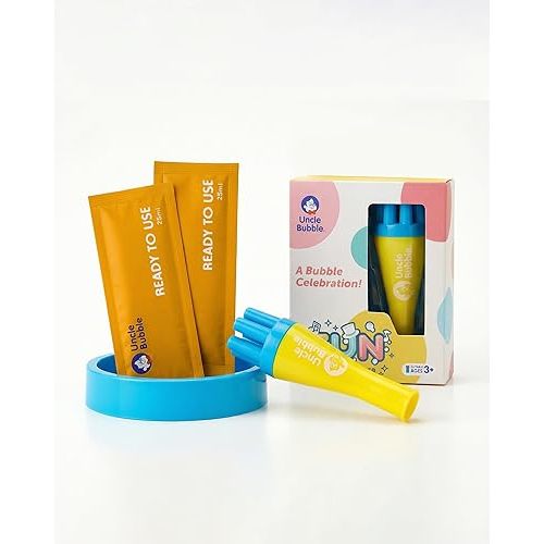 Uncle Bubble Blower for Kids and Toddlers, Mini Bubble Blower Makes Thousands of Bubbles Ease, Plastic Reduction Version