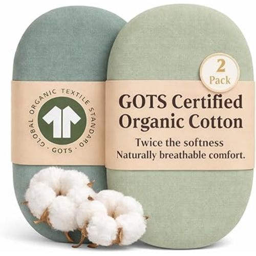 GOTS Organic Bassinet Sheets Compatible with Halo Bassinest Swivel Sleeper, Delta Children Simmons Kids Bassinet, Arms Reach Versatile Oval/Rectangle Pads, Premium Weight Turkish Cotton