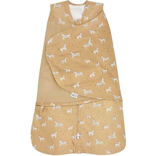 HALO 100% Cotton Sleepsack Swaddle, 3-Way Adjustable Wearable Blanket, TOG 1.5, Serengeti Zebra, Small, 3-6 Months