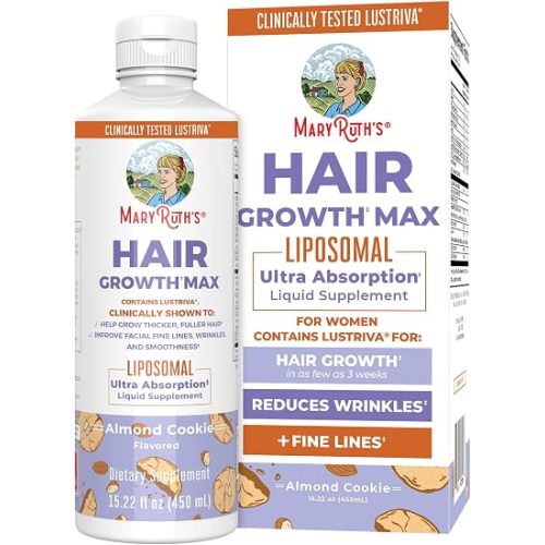MaryRuth's Hair Growth Max Liposomal 10000mcg Biotin, Thicker Hair, 15.22oz