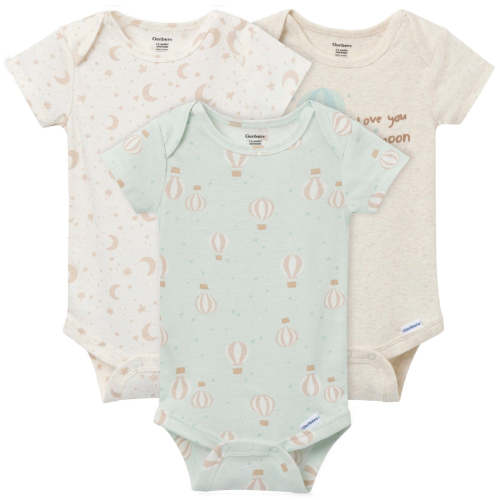3-Pack Baby Neutral Hot Air Balloon Short Sleeve Onesies® Bodysuits – Gerber Childrenswear
