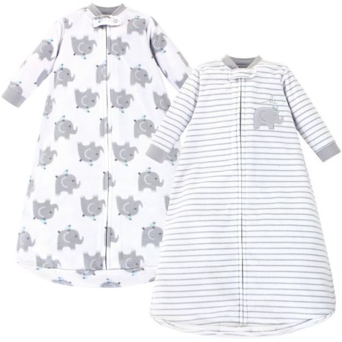 Hudson Baby Infant Long-Sleeve Fleece Sleeping Bag, Elephants, 0-9M