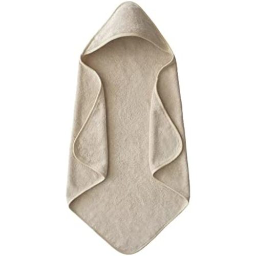 mushie Baby Hooded Towel | Organic Cotton (Fog)