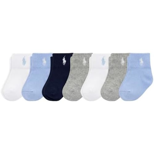 Polo Ralph Lauren Baby Classic Sport Ankle Socks-6 Pair Pack-Soft Stretchy Yarn & Stay Up Top