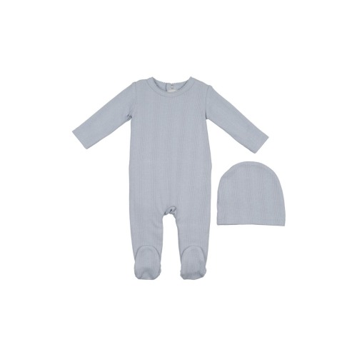 Pointelle Cotton Blend Footie & Beanie Set