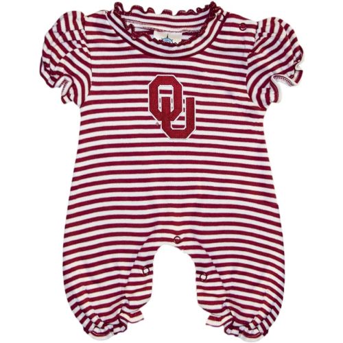 Collegiate Striped Puff Sleeve Romper - 3 Months
