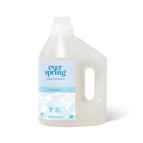 Unscented Free & Clear Concentrated Liquid Laundry Detergent 64 Loads - 100 fl oz - Everspring™
