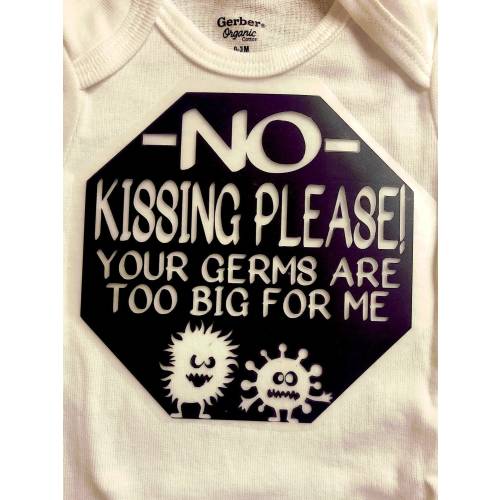 Your Germs Are Too Big For Me - No Kissing Please - New Baby Gift - No Kissing Baby Onesie® - Unisex Baby Clothes - Look Don't Touch-Preemie