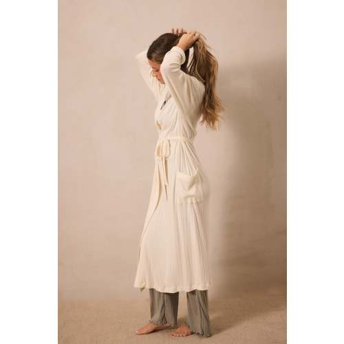 Cream Pointelle Robe