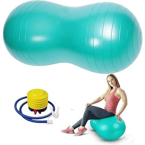 Peanut Ball - Exercise Ball Anti Burst Yoga Ball for Labor Birthing, Physical Therapy for Kids, Core Strength, Flexible Seating, Home & Gym Fintness, Sensory Chair Wiggle Seat for Boys and Girls
