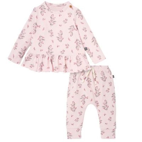 Modern Moments™ by Gerber Baby Girls' 2-Piece Peplum Top and Pants, Blush Heather, 0-3 Months