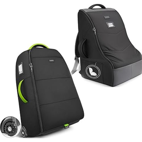 YOREPEK Padded Stroller Travel Bag with Wheels for Airplane Compatible with Nuna Mixx Next, Padded Car Seat Travel Bag for Airplane Travel Compatible with Chicco, Britax, Nuna Rava