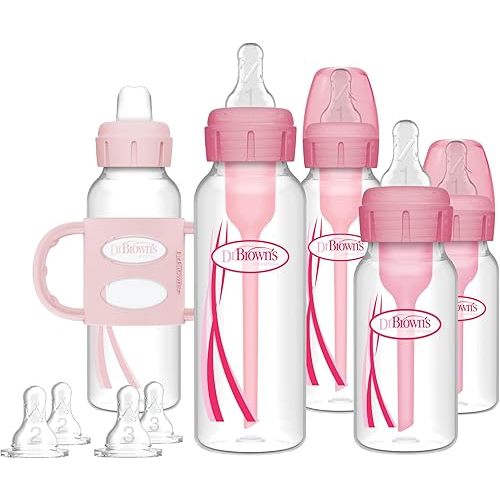 Dr. Brown's Baby First Year Transition Options Baby Bottles Gift Set, Pink