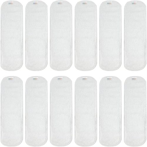 ALVABABY 3 Layer Microfiber Inserts Reusable Liners for Cloth Diapers 12 Pieces of White Cloth diaper Insert Liner 12T-CA