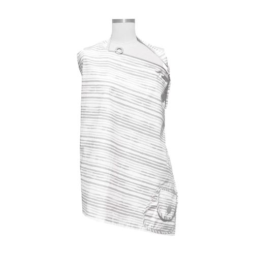 Boppy Nursing Cover for Breastfeeding, Gray Watercolor Stripes, Apron Style with Storage Pocket, Rigid Neckline to See Baby While Feeding, and Breastfeeding or Pumping