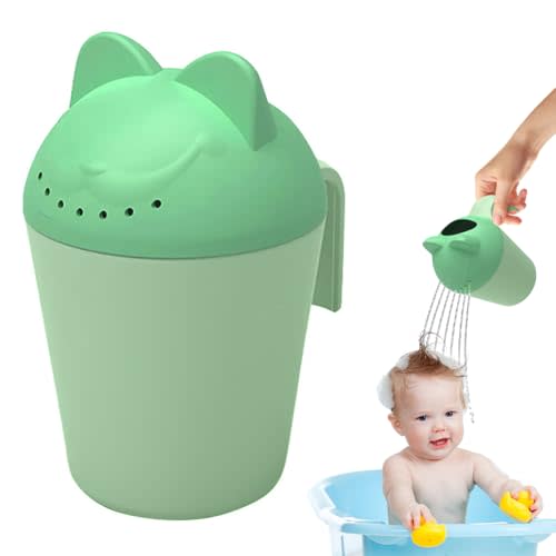 Baby Rinse Cup, Cute Cartoon Cat Baby Bath Rinser Baby Rinser Pail Shampoo Rinser, Newborn Bath Shower Wash Hair Cup for Bath and Shower