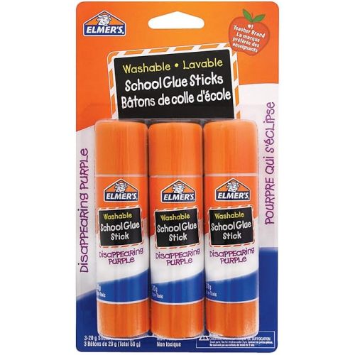 Elmer's Disappearing Purple School Glue Stick, 20G, 0.7-Ounce Each, 3-Pack (61666Q)