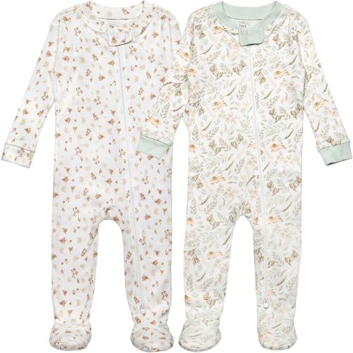 2 Pack Pajamas, Double Zipper Footies, Cotton Baby Pajamas, Baby Sleepers Baby Essentials