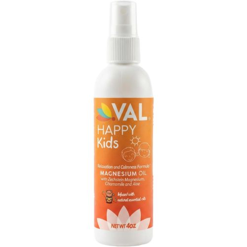 VAL Kids Magnesium Oil Spray – Natural Bedtime Calm & Mood Support | Zechstein Magnesium, Chamomile & Aloe | No Itch | Fast-Absorbing | Made in USA | 4oz