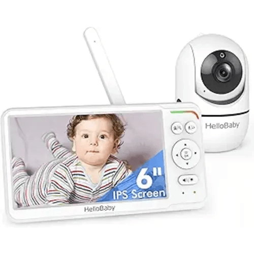 HelloBaby Baby Monitor 6" World First IPS Screen 30H Battery, Secure No WiFi, Pan Tilt Video Camera with Night Vision, VOX, 2-Way Talk, 1000ft, Portable Video Audio Monitor Ideal for Mom, Elderly, Pet