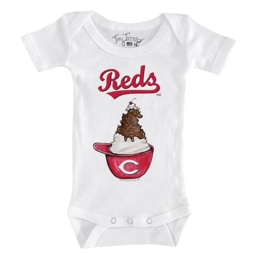 Cincinnati Reds Tiny Turnip Infant Sundae Helmet Bodysuit - White