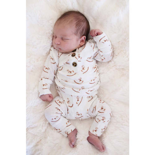 2pc Pointelle Button Top & Bottom | Rock-A-Bye