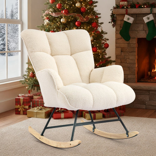 George Oliver Nursery Rocking Chair Teddy, Upholstered Glider Rocker for Living Rooms, Bedrooms & Reviews | Wayfair